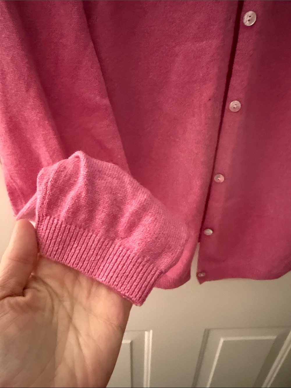 Pure Cashmere Women’s Pink Button-Front Cardigan - Picture 3 of 6